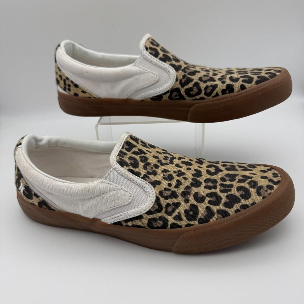 Hurley Leopard Print Kayo Slip-On Shoes Sneakers Womens 9.5 Men's 8 Unisex Skate